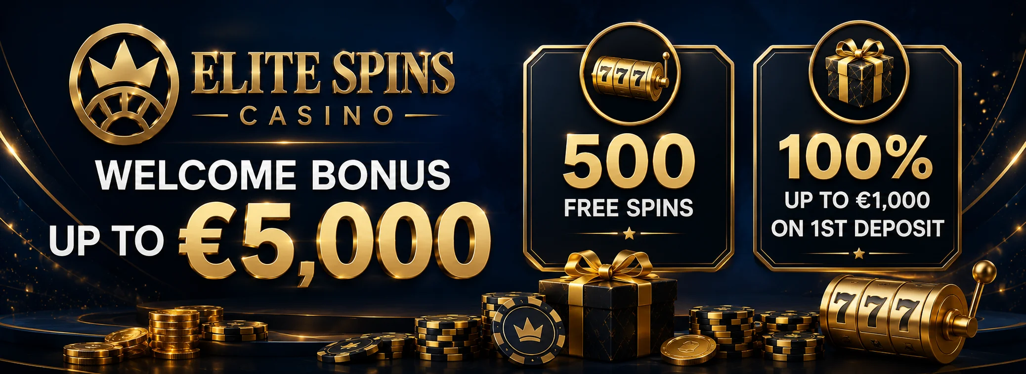 Elite Spins Casino — €5,000 + 500 FS